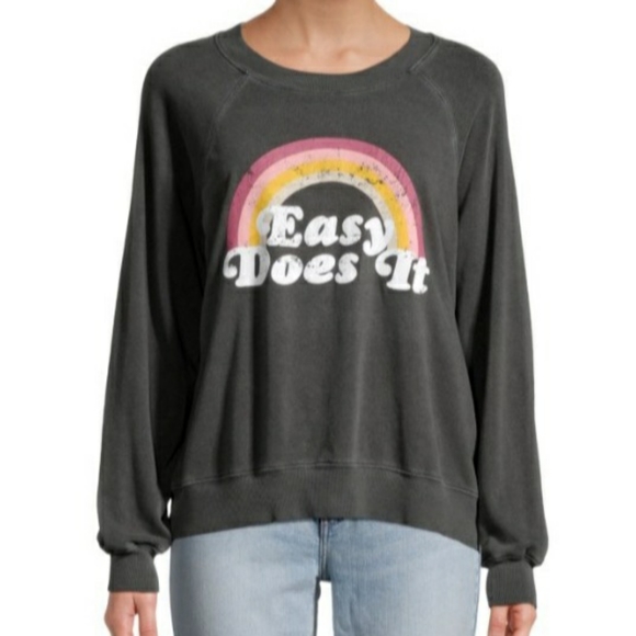 Wildfox | distressed graphic grey sweatshirt - Picture 1 of 10